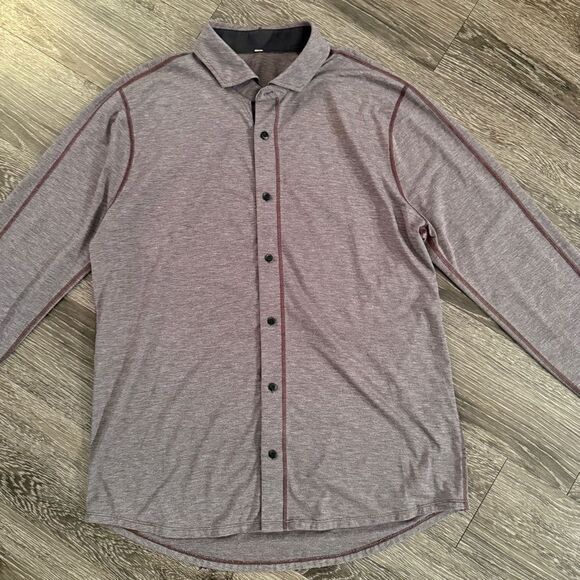 Lululemon Rival Button Up Silver Heathered Black Cherry - Picture 3 of 8